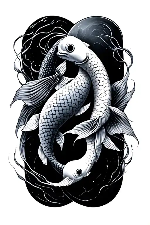 Koi Fish Yin Yang Ouroboros