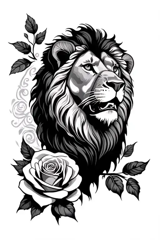Lion And Rose