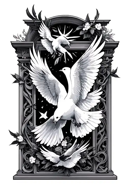 Heaven Gates Doves Flying