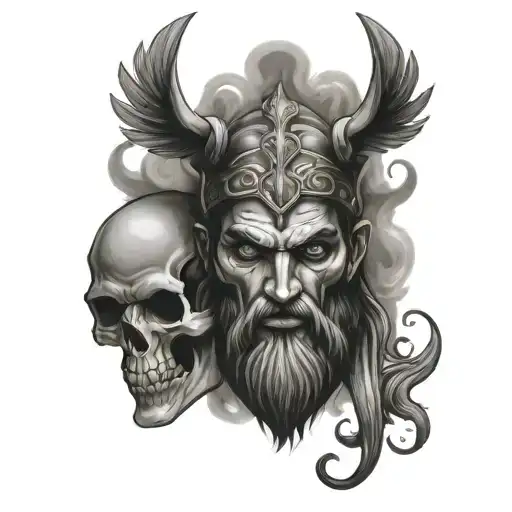 Greek God With Skull