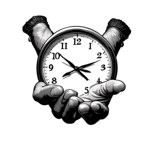 Dad Son Palm Holding Time Date