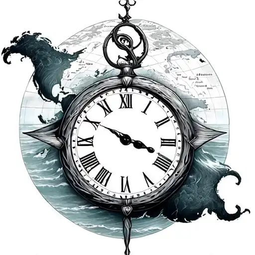 Ocean Map And Clock