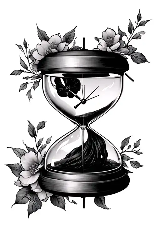 Hour Glass With Clock Daughter