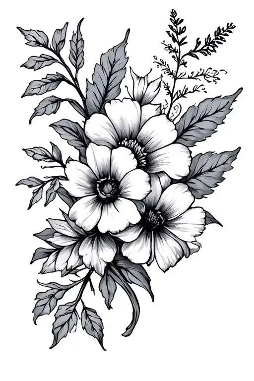 September June And March Birth Flowers Intertwined