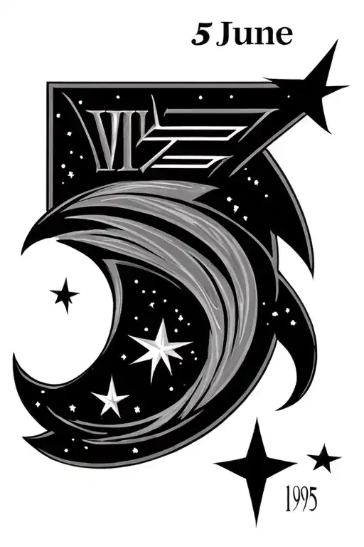 June 5 1995 Roman Numerals Shooting Stars Forming