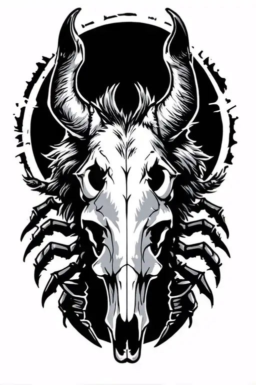 Wolf And Vikings Symbol And Cowskull Scorpion