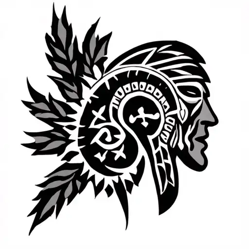 Strip With Taino Indian And Irish Symbols