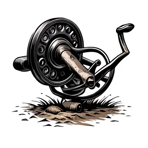 Rusted Fly Fishing Reel In Ground