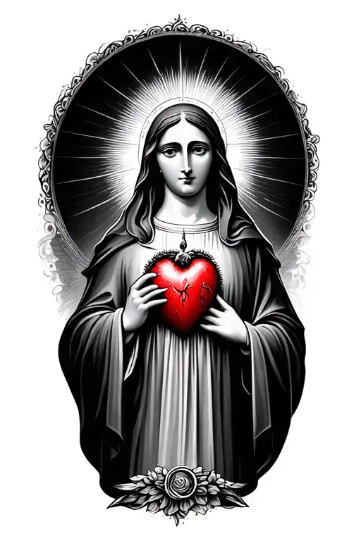 Virgin Mary With Sacred Heart