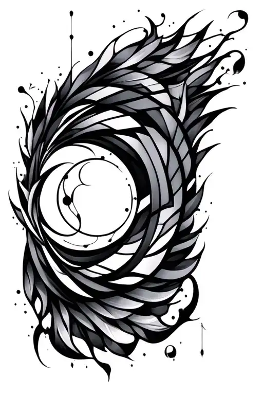 Black Out Sleeve Geo Pattern