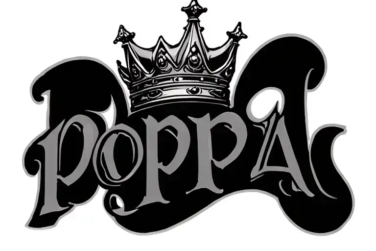 Poppa Bred With Crown Above The Words Back