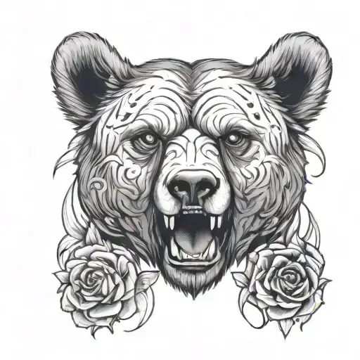 Bear Head Ontop Of Skull