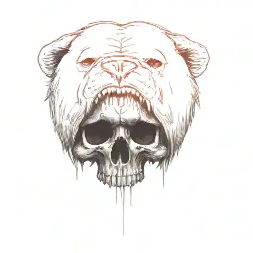 A Bear Head On A Human Skull