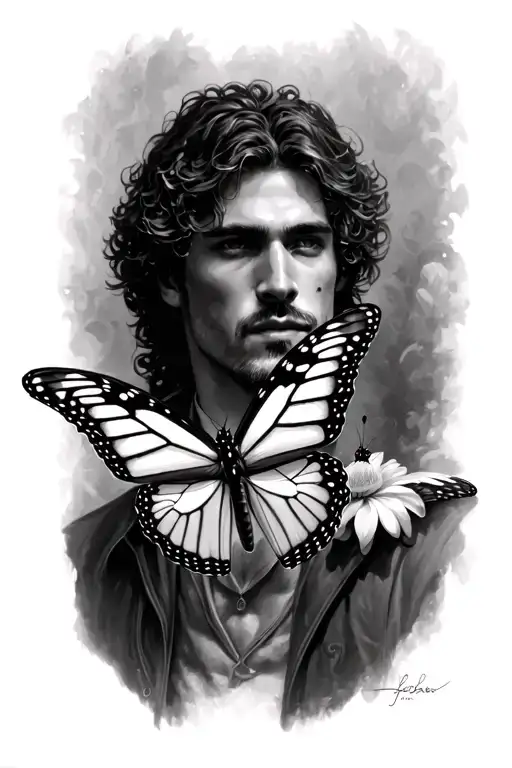 David And A Monarch Butterfly