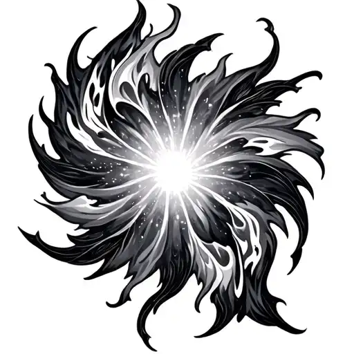 Galaxy Black And White Fire Cosmo