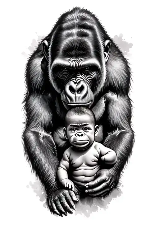 Gorilla And Baby
