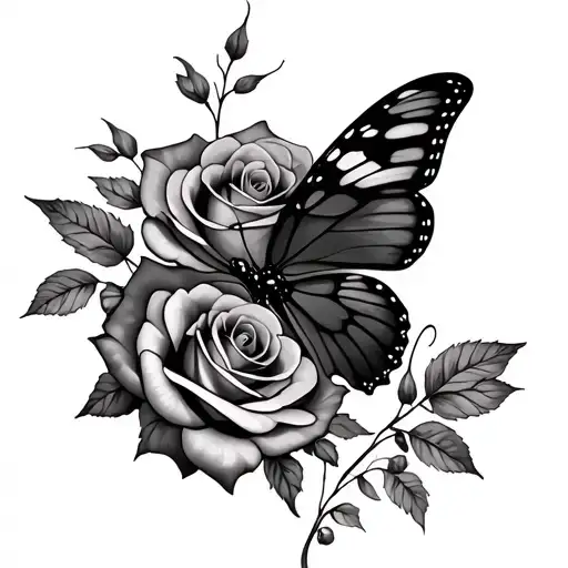 Rose And Butterfly