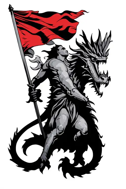 St George Killing A Dragon Flag Incorporated