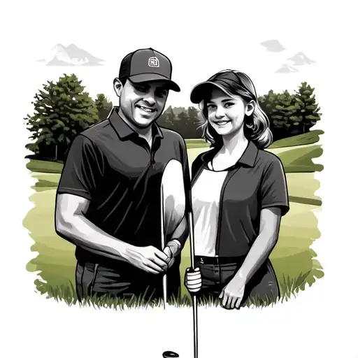 Golfing With Dad Mom And Brother