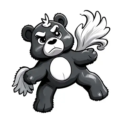 Grumpy Care Bear Riding A My Little Pony