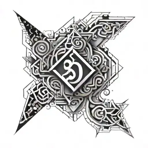 A Geometric Design Incorporating The Number '3D2y' In A Creative Way