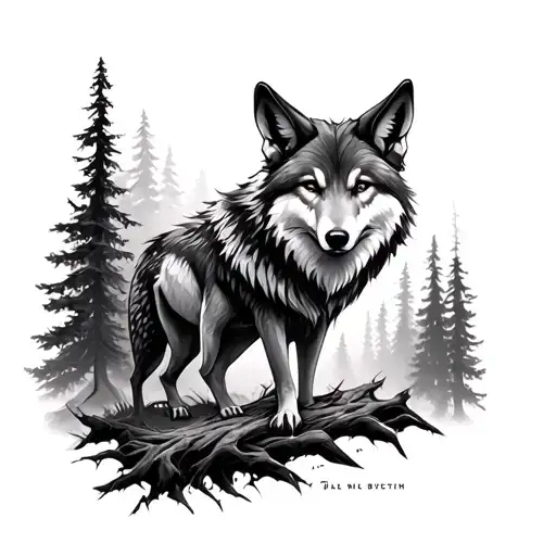 Wofl Forest Scene Inspired