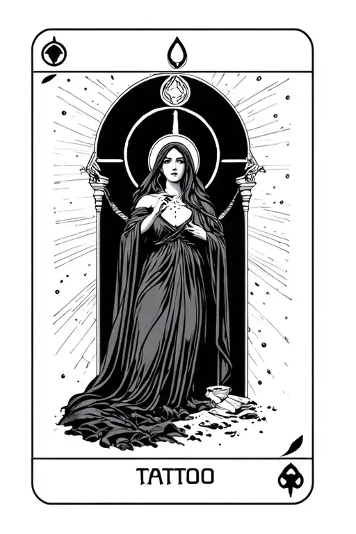 Dark Feminine High Priestess Tarot Card