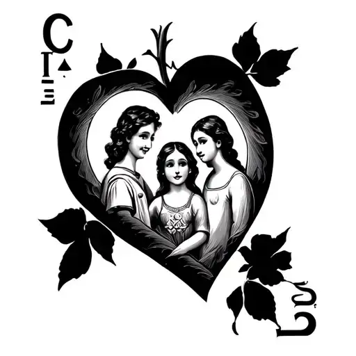 Tattoo That Similar To Loteria Card El Corazon But With And Image Of Family Inside Of The Heart