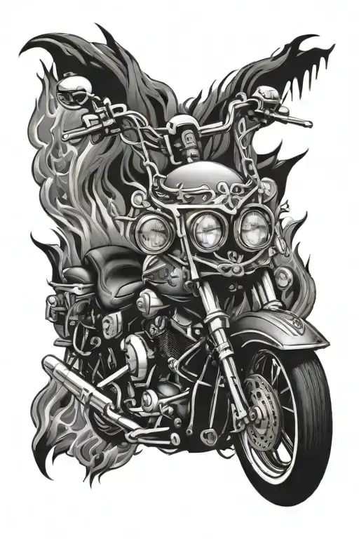 Skull Fire Harley Davidson