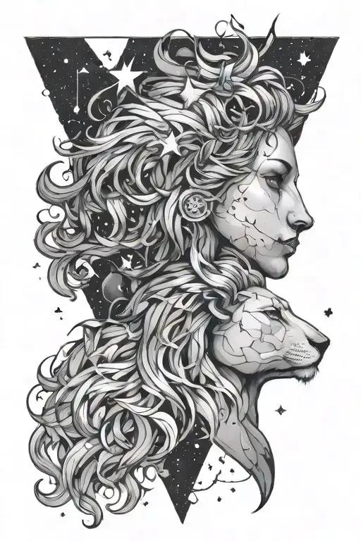 Virgo And Leo Constellations Forming The Shape