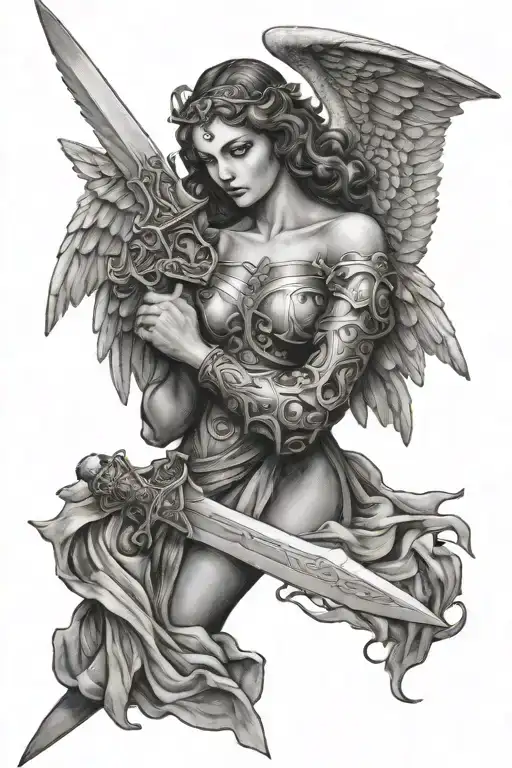 Angel And Sword Piercing