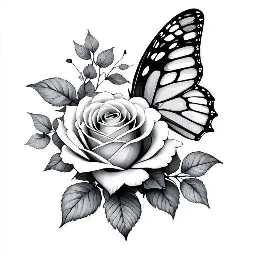 Rose And Butterfly