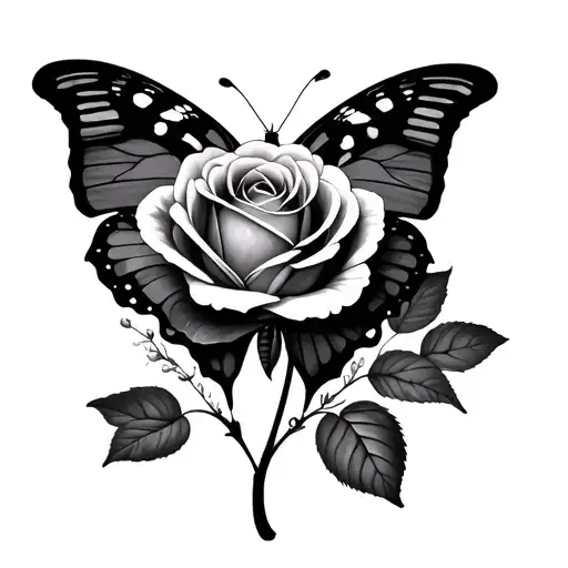 Rose And Butterfly