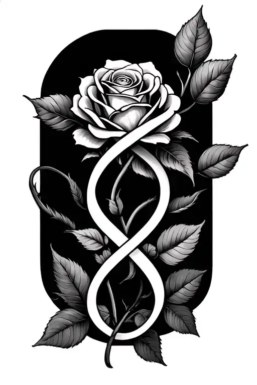 Rose Infinity Sign Intertwined With Names Incorporated