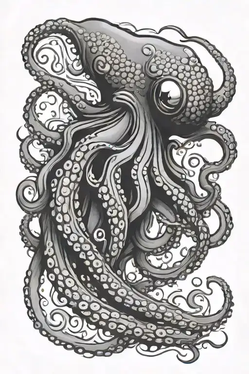 Underwater Octopus With Background