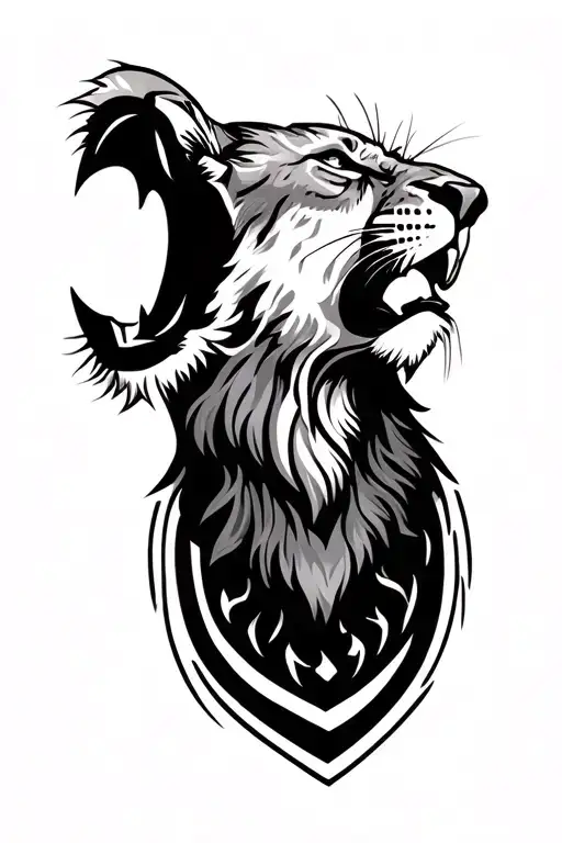 Lioness Head Roaring Background Is Related To Worldwide Travel