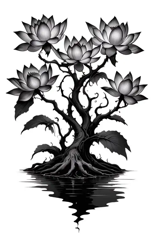 Poison Tree With Lotus Flowers