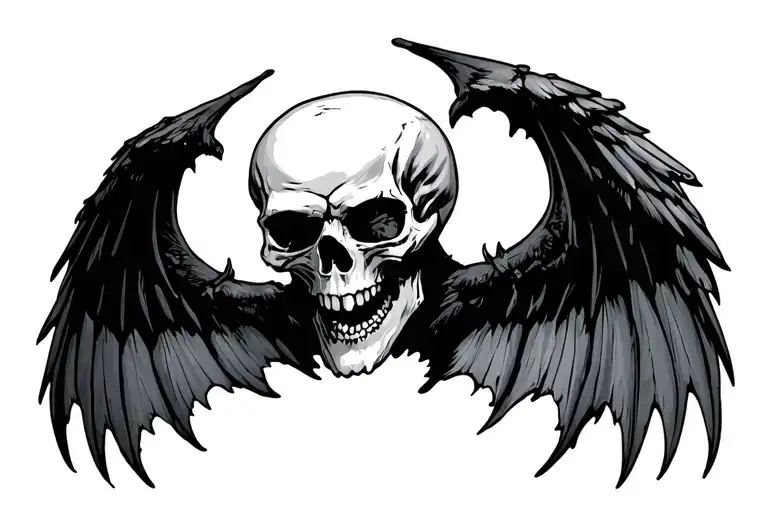 Deathbat Image Skull Wings Spread