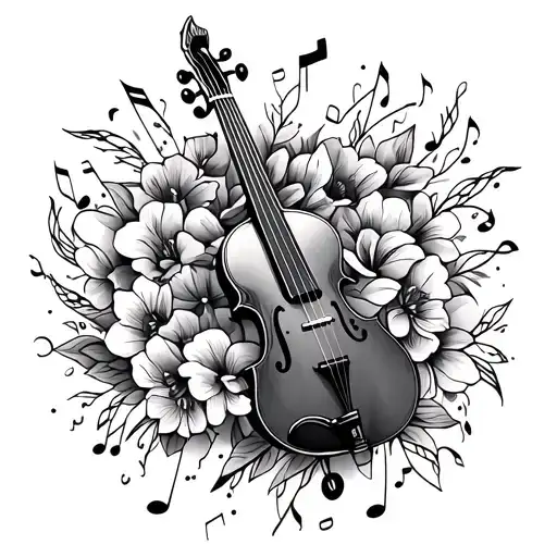 Dainty Music Tattoo Design