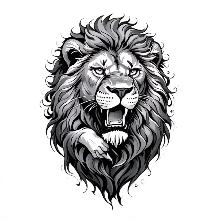 Lion And Beat Fighting Each Other