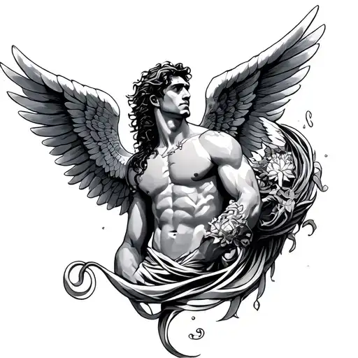 Male Aquarius With Wings