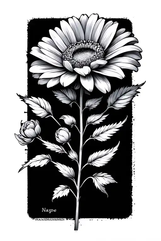 3 Birth Flowers With Names As The Stems Representing Grandchildren