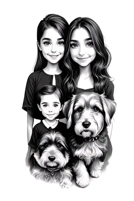 Family 2 Sons Wife Dog