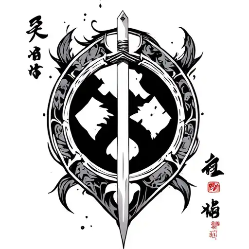 Slim Samurai Warrior Wielding His Sword