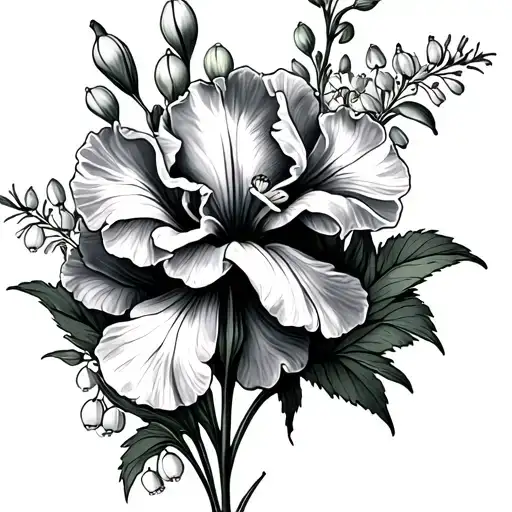 Dainty Carnation Iris Lilly Of The Valley And Delphinium