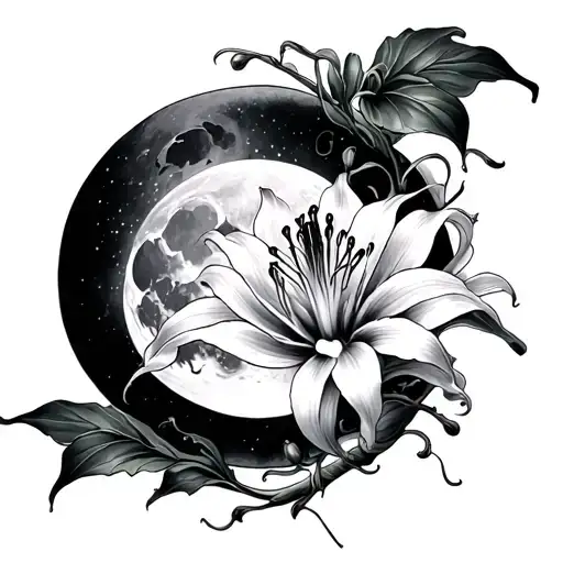 Red Spider Lily And Moon