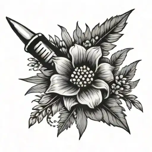 Dagger And Verbena Flower Stem