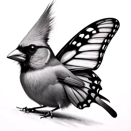 Cardinal And Butterfly