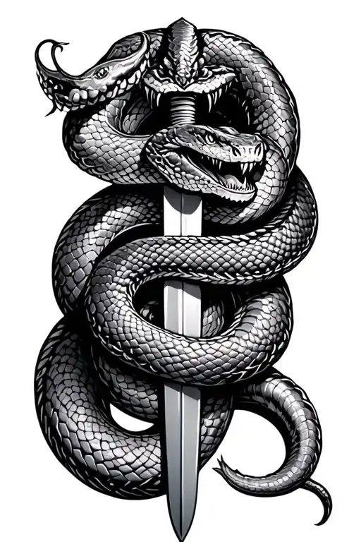 Snake Wrapped Around Sword