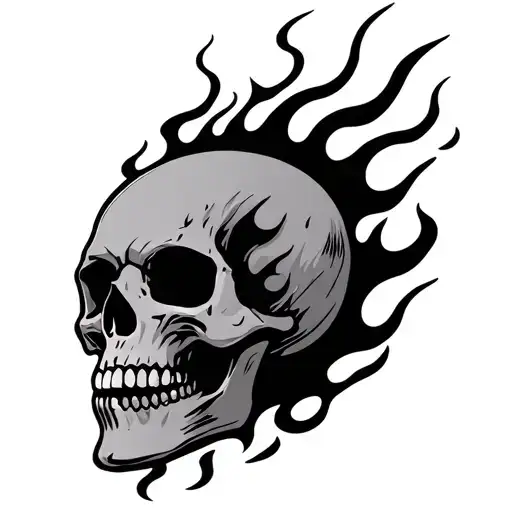 Skull And Flames Left Arm